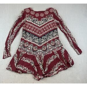 Free People Smooth‎ Talker Womens Sz XS Boho Mini Dress Red